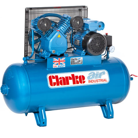 Clarke XEV16/100 (OL) 14cfm 100 Litre 3HP Industrial Air Compressor (230V)