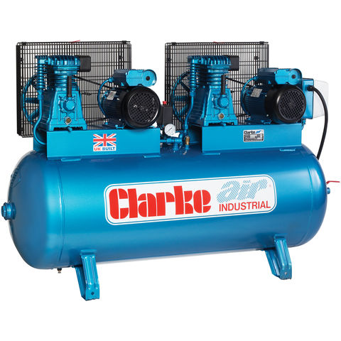 Clarke XE37/270 (OL) 36cfm 270 Litre 2x4HP Industrial Air Compressor (230V)