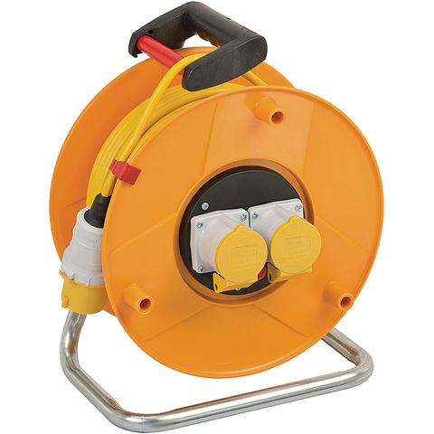 Brennenstuhl 50m Twin Socket Trade Cable Reel (110V) 3-Pin Round Connector