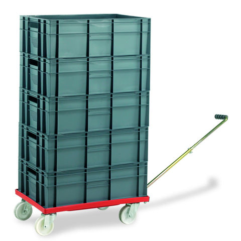Barton Storage 88880-01WH/6420 Euro Container Dolly With Handle & 5 x 40L Containers