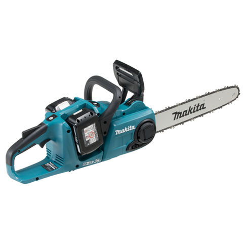 Makita DUC353PG2 LXT 18V x 2  35cm Brushless Chainsaw with 2x 6.0Ah Batteries and DC18RD Twin Port Charger