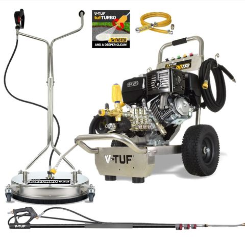 V-TUF DD130 4350psi, 300Bar MAX, 15L/min Industrial 13HP Honda Driven Petrol Pressure Washer