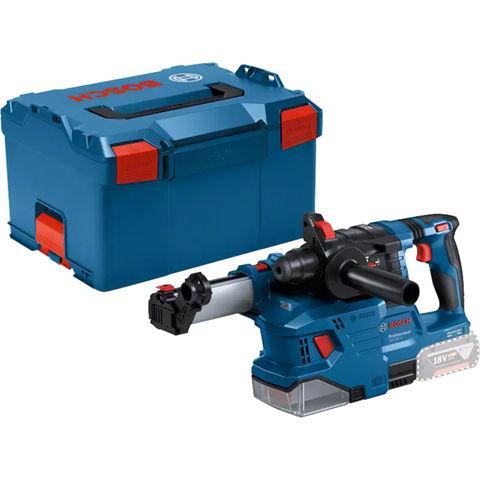 Bosch GBH 18V-22 SDS+ Hammer Drill with GDE 18V-12 Dust Extractor (Bare Unit) and LBOXX 238 