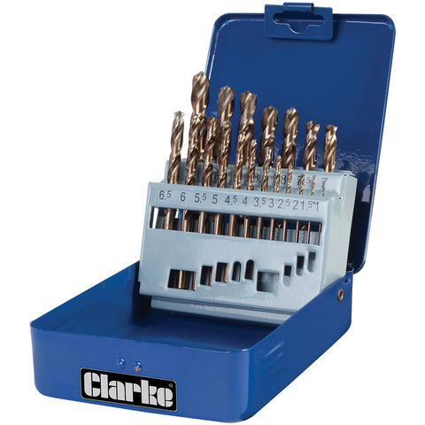 Clarke CHT383 19 piece Cobalt Steel Drill Bit Set (1-10mm)
