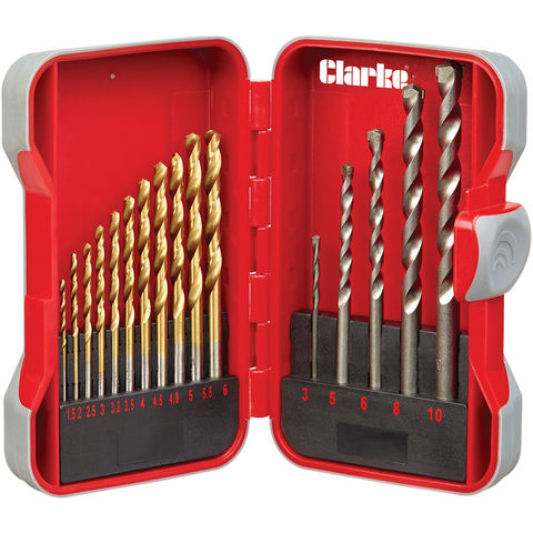 Clarke CHT765 17 Piece Combination Drill Bit Set (1.5-10mm)
