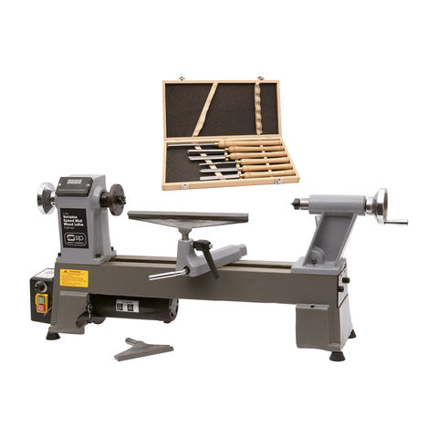 SIP 01936MM Variable Speed Midi Wood Lathe with Chisel Set