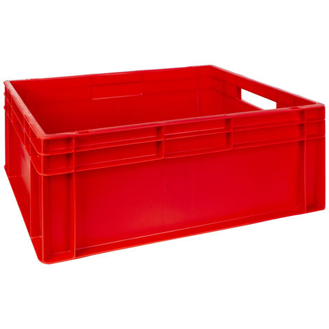 Barton Storage E6422-RED/2 - 40L Euro Containers - Red Pack of 2 (L600 x W400 x H220mm)