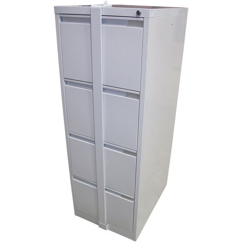 Steelco 4DFCMLB 4 Drawer Locking Bar Filing Cabinet (Light Grey)