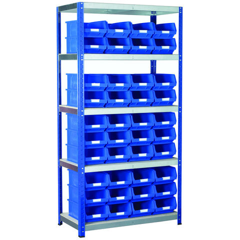 Barton Storage Eco-Rax TC Shelving Unit With 40 TC4 Blue Containers
