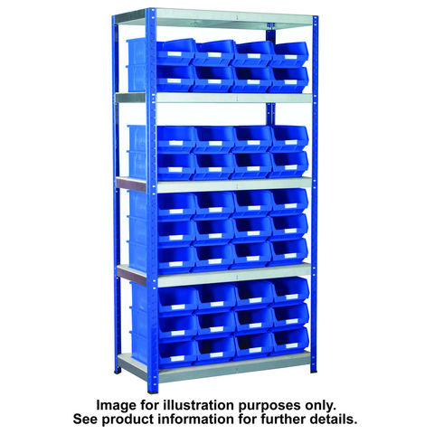 Barton Storage Eco-Rax TC Shelving Unit With 40 TC4 Red Containers