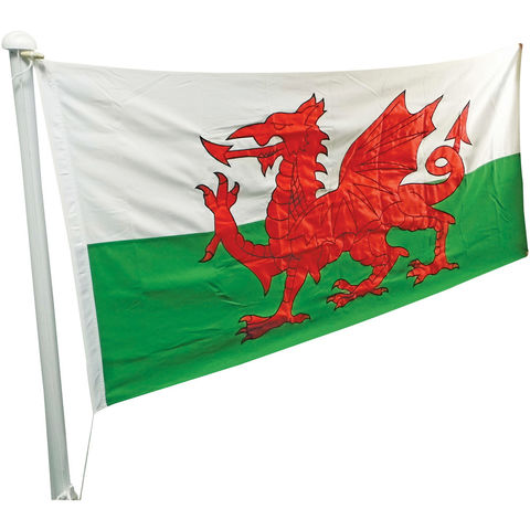 One Stop Promotions Welsh Dragon Sewn Flag with Rope & Toggle (6x3ft)