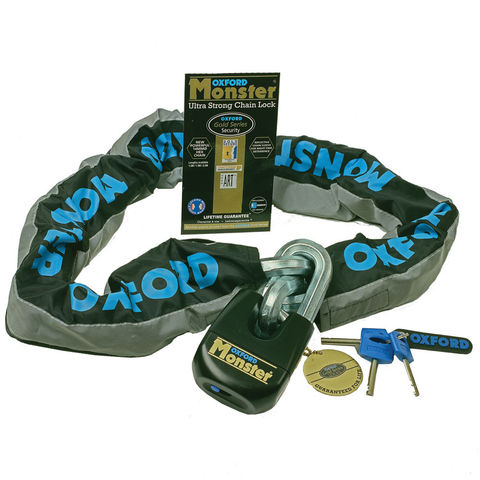 Oxford OF16 Monster Ultra Strong Chain and Padlock - 1.2m