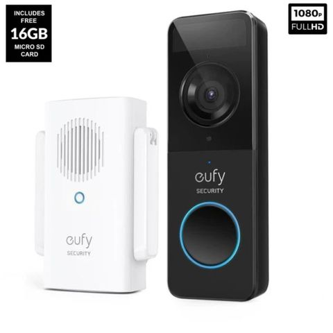 Eufy E8220311 Battery 1080p Video Doorbell Slim Black