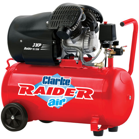 Clarke Raider 15/550 14.5cfm 50 Litre 3HP V-Twin Air Compressor (230V)