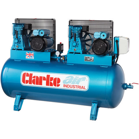 Clarke XE37/270 (O ) 36cfm 270 Litre 2x4HP Industrial Air Compressor (230V)