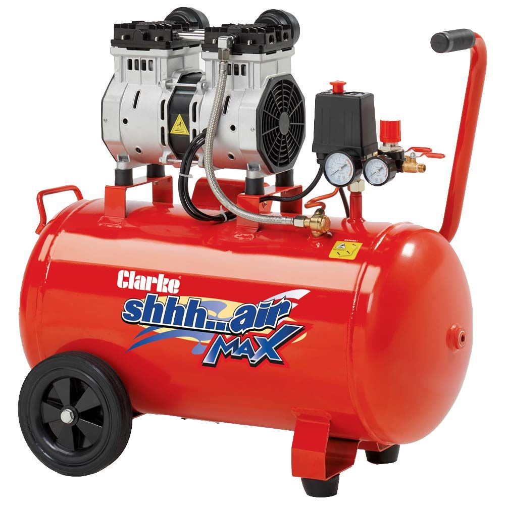 Clarke SHHH50/150 Shhh Air Max 7cfm 50 Litre 1.5HP Low Noise Compressor ...