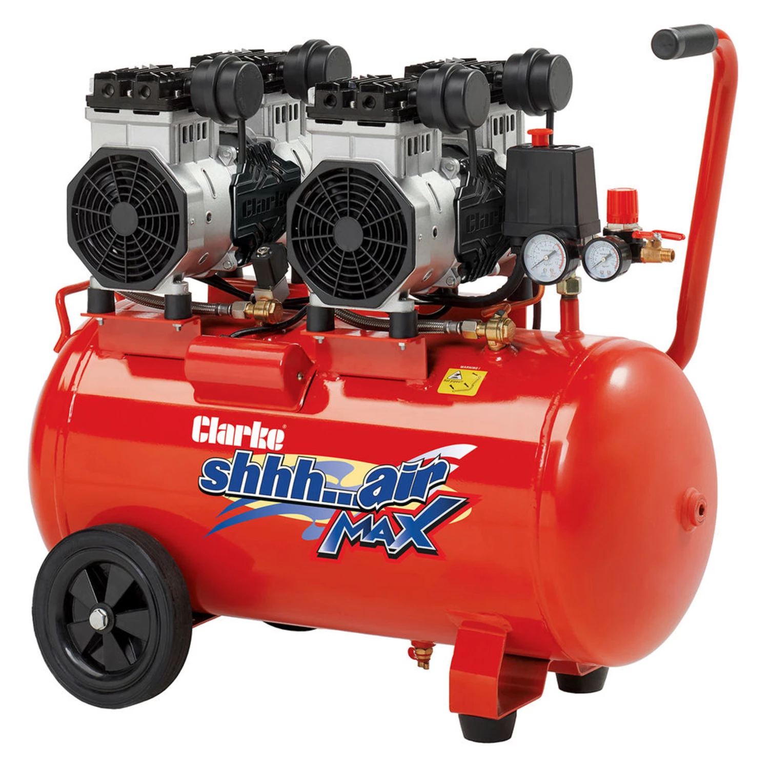 Clarke SHHH50/350 Shhh Air Max Twin Pump 16.9cfm 50 Litre 3.5HP