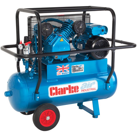 Clarke XEPVH16/50 (OL) 14cfm 50 Litre 3HP Portable Industrial Air Compressor with Cage (110V)