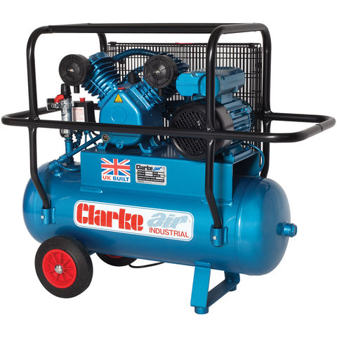 Clarke XEPVH16/50 (OL) 14cfm 50 Litre 3HP Portable Industrial Air Compressor with Cage (230V)