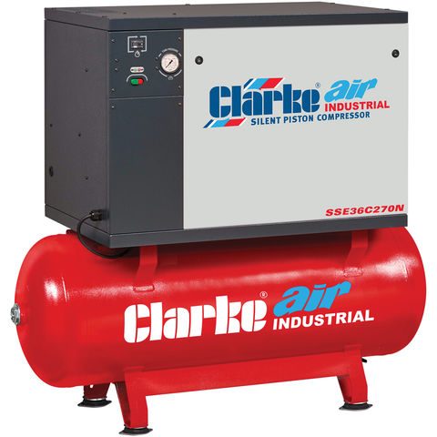 Clarke SSE36C270N 30cfm 270 Litre 7.5HP Low Noise Piston Air Compressor (400V)