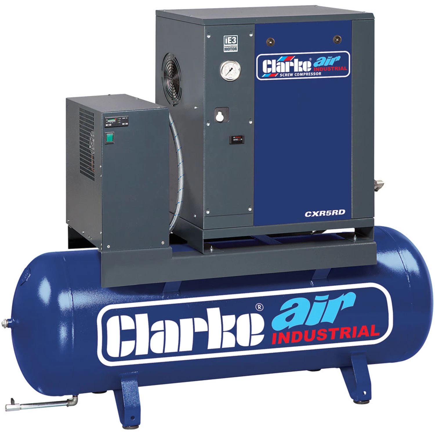 Clarke CXR5RD 17.1cfm 200 Litre 5.5HP Industrial Screw Compressor