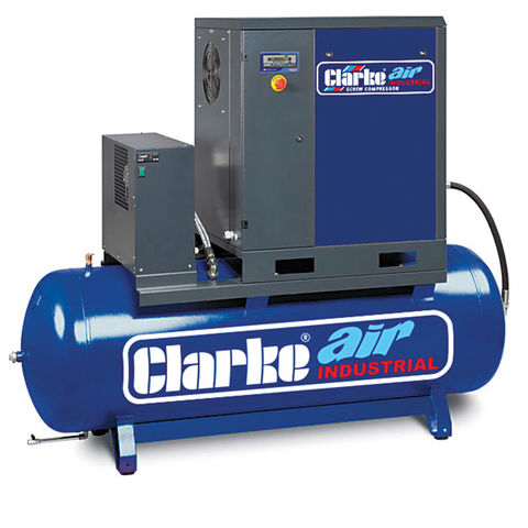 Clarke CXR15RD 53cfm 270 Litre 15HP Industrial Screw Compressor with Air Receiver & Dryer (400V)