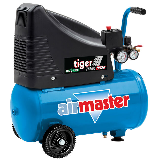 Image of Airmaster Tiger 7/260 7.8cfm 24 Litre 2HP Oil Free Air Compressor