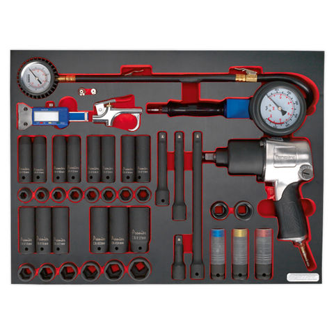 Photo of Sealey Sealey Tbtp08 42 Piece Impact Wrench Sockets & Tyre Tool Set In Tool Tray