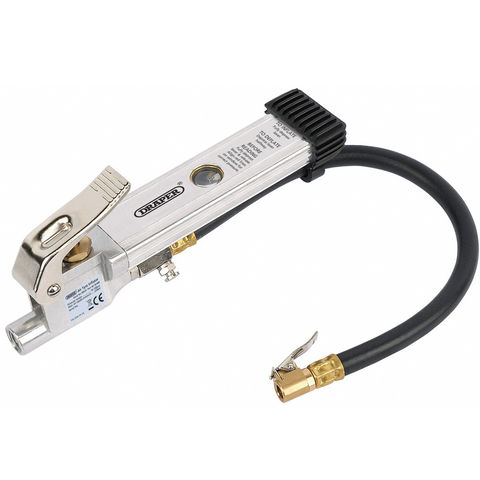 Draper 4290B Air Line Inflator With Open Ended Clip on Connector