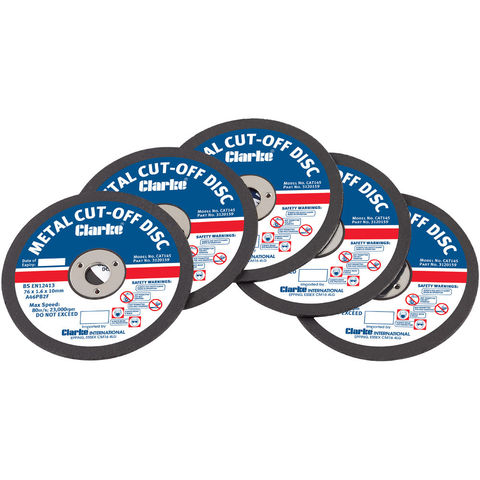 Image of Clarke Clarke CAT145 3” Pack Of 5 Metal Cutting Discs