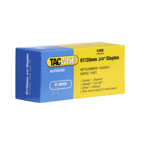 Image of Tacwise Tacwise 0304 Type 97 20mm Galvanised Staples (5000 Pack)