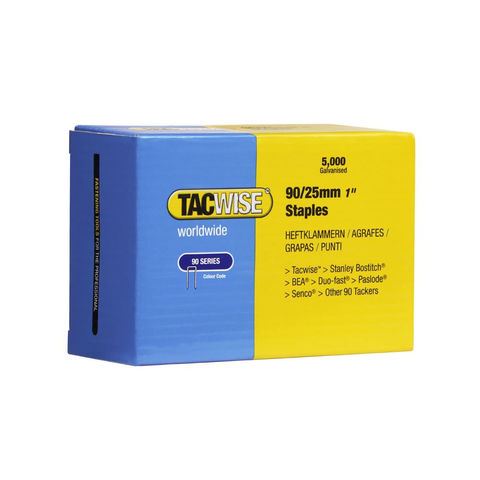 Image of Tacwise Tacwise 0308 Type 90 25mm Galvanised Staples (5000 Pack)