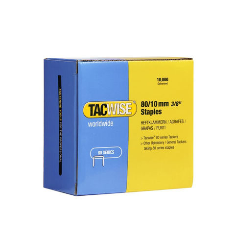 Image of Tacwise Tacwise 0383 Type 80 10mm Galvanised Staples (10,000 Pack)