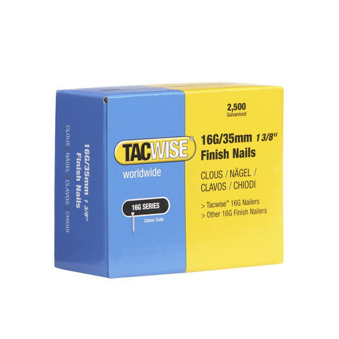 Image of Tacwise Tacwise 0295 16G 35mm Galvanised Finish Nails (2500 Pack)
