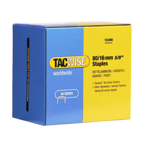 Image of Tacwise Tacwise 1141 Type 80 16mm Galvanised Staples (10,000 Pack)