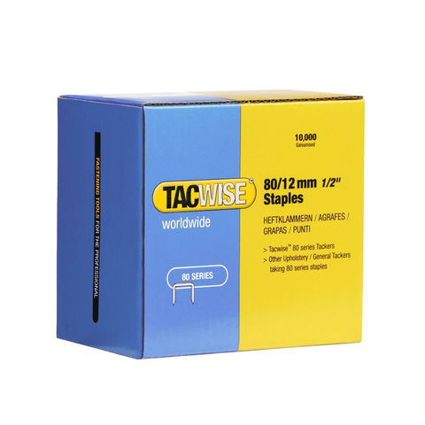 Image of Tacwise Tacwise 0384 Type 80 12mm Galvanised Staples (10,000 Pack)