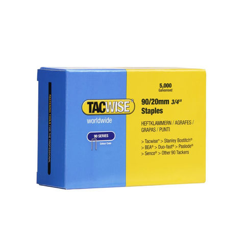 Image of Tacwise Tacwise 0307 Type 90 20mm Galvanised Staples (5000 Pack)