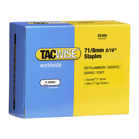 Tacwise 0368 Type 71/8mm Galvanised Upholstery Staples, x 20,000
