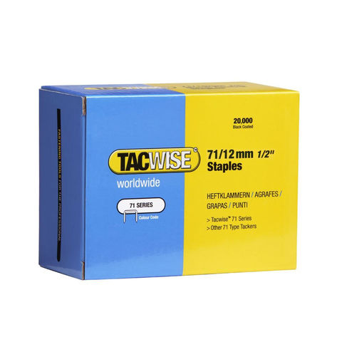 Image of Tacwise Tacwise 0370 Type 71 12mm Galvanised Staples (20,000 Pack)