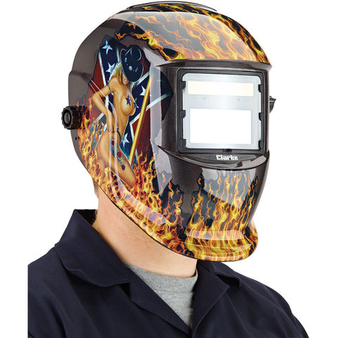 Clarke GWH5 Flame Design Arc Activated Solar Powered Grinding/Welding Headshield