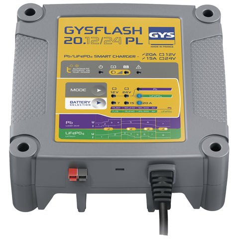 GYS GYSFLASH 20.12/24 PL 3-In-1 12V/24V Smart Charger/Maintenance Charger/Battery Support Unit