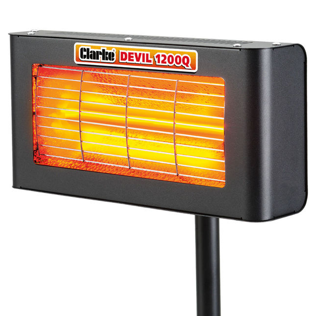 Clarke Heat Devil 1200q 1.2kw Wall Mounted Infrared Quartz Heater -230v-