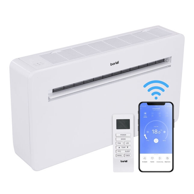 Baridi Dh433 4-in-1 Smart Monobloc Wall-mounting Air Conditioning Unit 12-000btu/hr - White -230v-