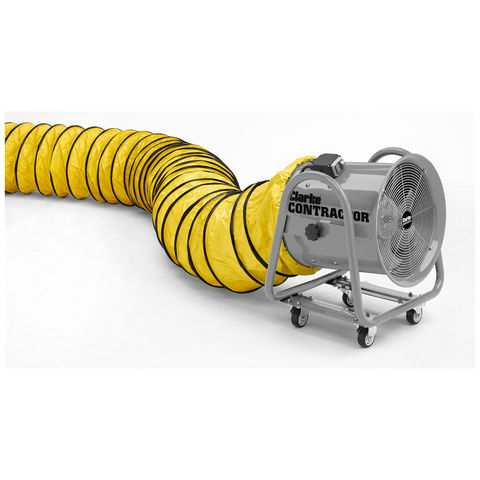 Image of Clarke Clarke 20” Flexible PVC Duct for Contractor CON500 Ventilation Fan - Yellow