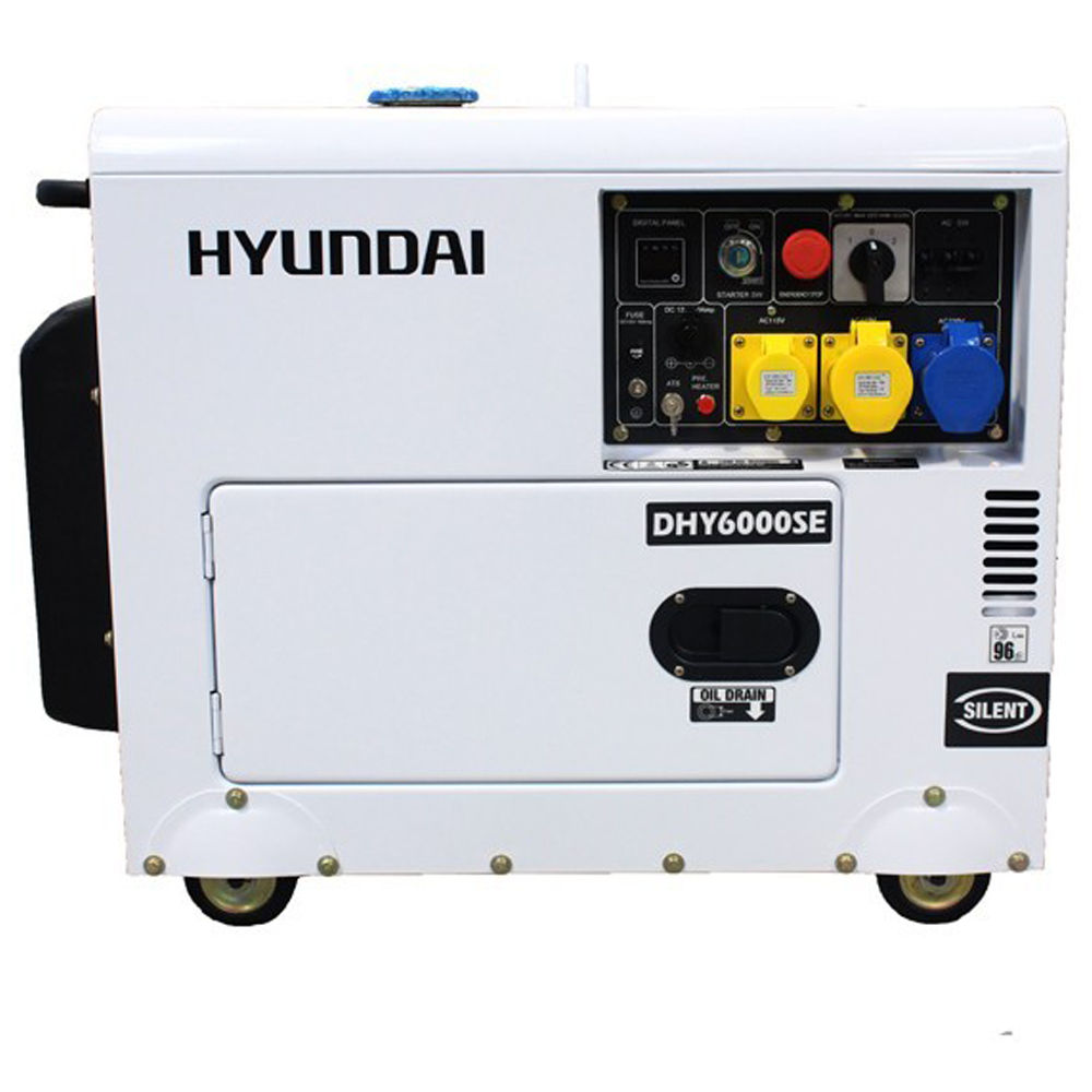 ubehagelig ventilator Junction Hyundai DHY6000SE 6.5kVA Diesel Standby Generator 110V & 230V - Machine  Mart - Machine Mart