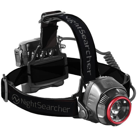 NightSearcher Zoom1100 Rechargeable 1100 Lumens Head Torch with Spot-to-Flood Focus Beam
