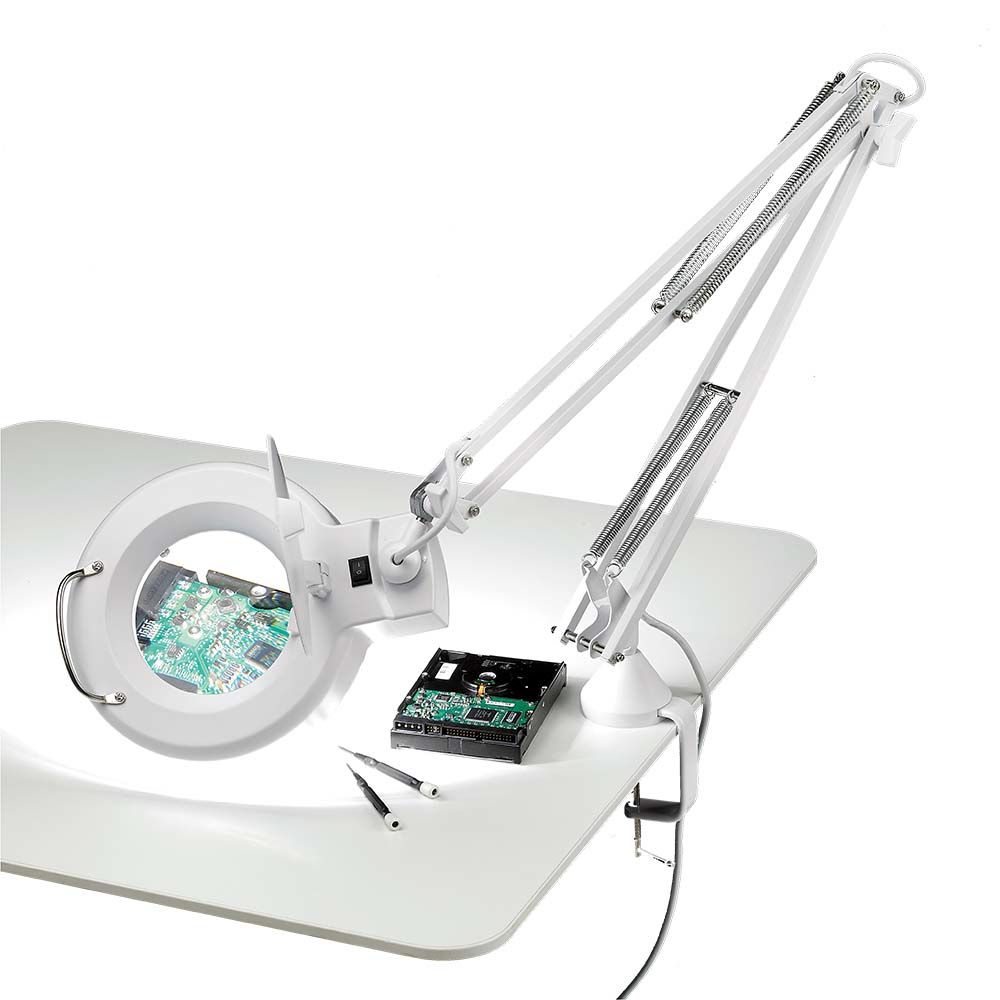 Clarke SAM127A 500lm Swing Arm Desktop Magnifying Light (230V