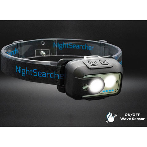 NightSearcher LightWave 520 Rechargeable Head Torch with On/Off Wave Sensor