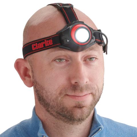 Clarke HL400R 5W LED Rechargeable Head Torch with Auto Sensor (400Lm)
