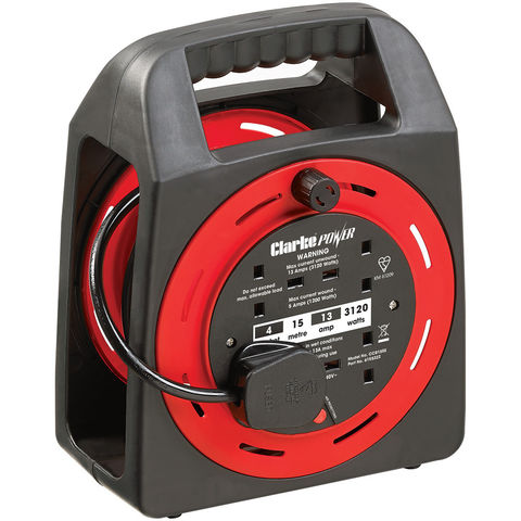 Photo of Clarke Clarke Ccr15se 4 Socket 15m Cable Reel With Thermal Cut Out -230v-